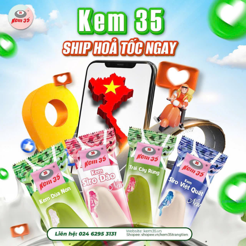 Kem 35 chính thức mở rộng dịch vụ giao hàng online, đưa hương vị tuổi thơ đến gần hơn với khách hàng