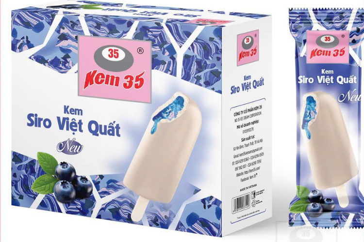 Tận hưởng hương vị tươi mát của Kem Siro Việt Quất từ Kem 35